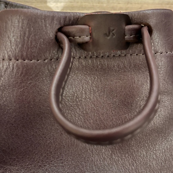 Beautiful Burgundy Leather Drawstring Bag - Picture 7 of 7